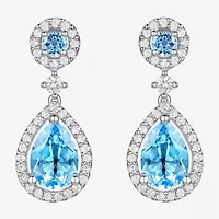 Womens Gemstone 14K Gold Over Silver Pear Drop Earrings