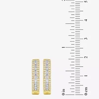 Womens 1/2 CT. T.W. Natural White Diamond 10K Gold 18.6mm Hoop Earrings