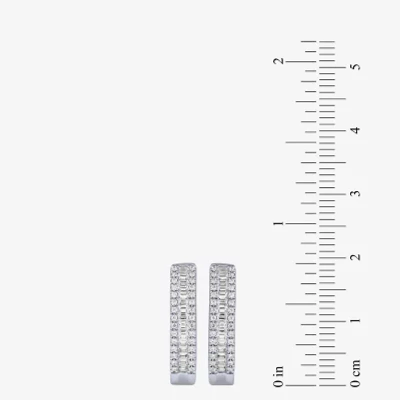 Womens 1/2 CT. T.W. Natural White Diamond 10K Gold 18.6mm Hoop Earrings