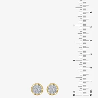 Diamond Blossom 1/4 CT. T.W. Natural White Diamond 10K Gold 10K Two Tone Gold 8mm Stud Earrings