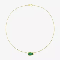 Womens Genuine Gemstone Sterling Silver Pear Pendant Necklace