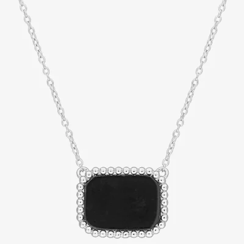 Womens Genuine Gemstone 18K Gold Over Silver Pendant Necklace