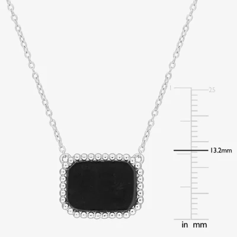 Womens Genuine Gemstone 18K Gold Over Silver Pendant Necklace