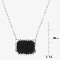 Womens Genuine Gemstone 18K Gold Over Silver Pendant Necklace
