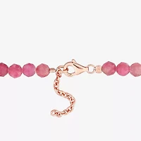Womens Genuine Tourmaline 18K Rose Gold Over Silver Beaded Bracelet