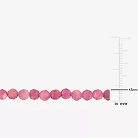 Womens Genuine Tourmaline 18K Rose Gold Over Silver Beaded Bracelet