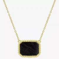 Womens Genuine Gemstone 18K Gold Over Silver Pendant Necklace