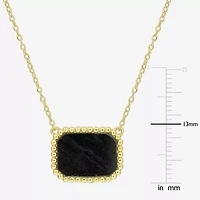 Womens Genuine Gemstone 18K Gold Over Silver Pendant Necklace