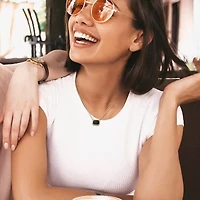 Womens Genuine Gemstone 18K Gold Over Silver Pendant Necklace