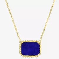 Womens Genuine Gemstone 18K Gold Over Silver Pendant Necklace