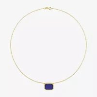 Womens Genuine Gemstone 18K Gold Over Silver Pendant Necklace