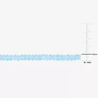 Womens Genuine Blue Topaz Sterling Silver Beaded Bracelet