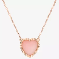 Womens Genuine Gemstone Sterling Silver Heart Pendant Necklace