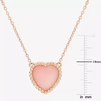 Womens Genuine Gemstone Sterling Silver Heart Pendant Necklace