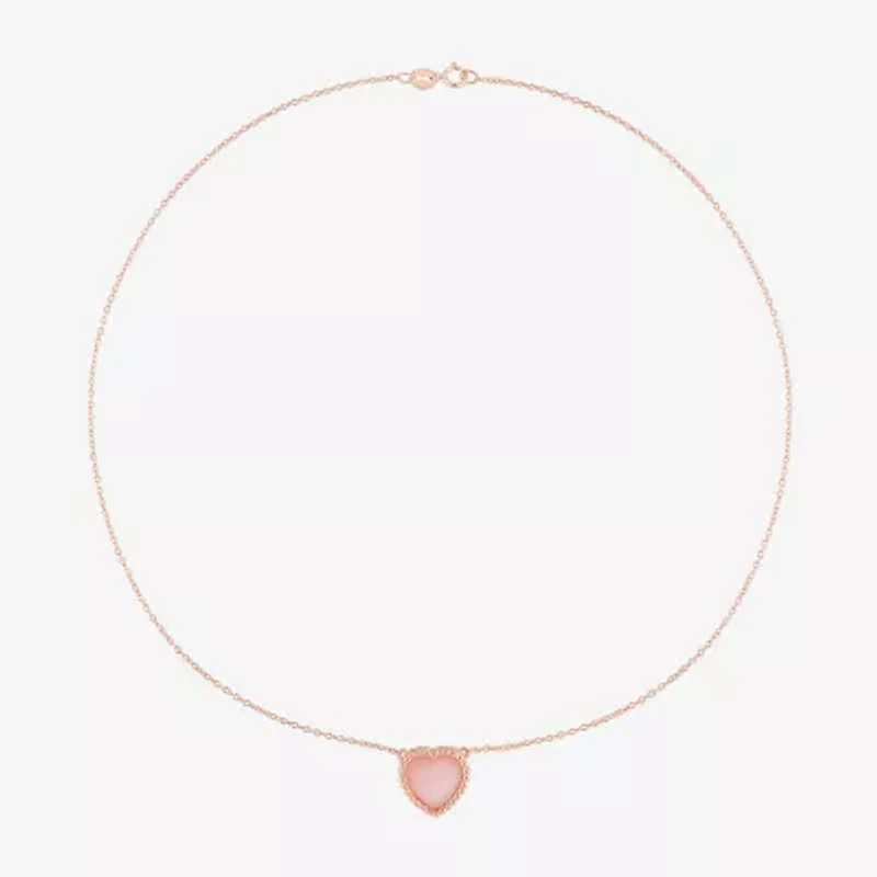 Womens Genuine Gemstone Sterling Silver Heart Pendant Necklace