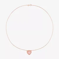 Womens Genuine Gemstone Sterling Silver Heart Pendant Necklace