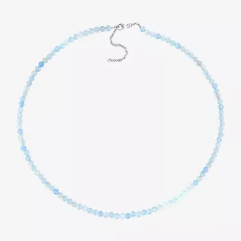 Womens Genuine Gemstone Sterling Silver Pendant Necklace