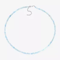 Womens Genuine Gemstone Sterling Silver Pendant Necklace