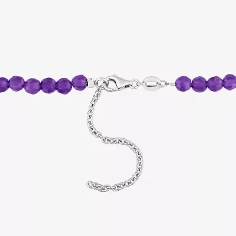 Womens Genuine Gemstone Sterling Silver Pendant Necklace