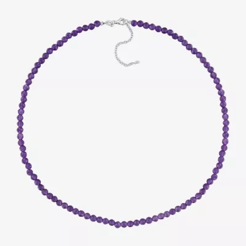 Womens Genuine Gemstone Sterling Silver Pendant Necklace