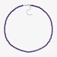Womens Genuine Gemstone Sterling Silver Pendant Necklace