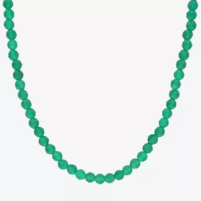 Womens Genuine Gemstone Sterling Silver Pendant Necklace