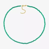 Womens Genuine Gemstone Sterling Silver Pendant Necklace
