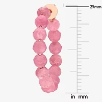 Womens Genuine Green Tourmaline 18K Rose Gold Over Silver 4.4mm Hoop Earrings