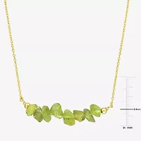Womens Green Peridot 18K Gold Over Silver Inch Beaded Necklace