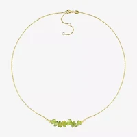 Womens Green Peridot 18K Gold Over Silver Inch Beaded Necklace