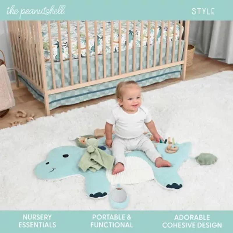 The Peanutshell Dino Play Mat & Security Blanket 4-pc. Crib Bedding Set