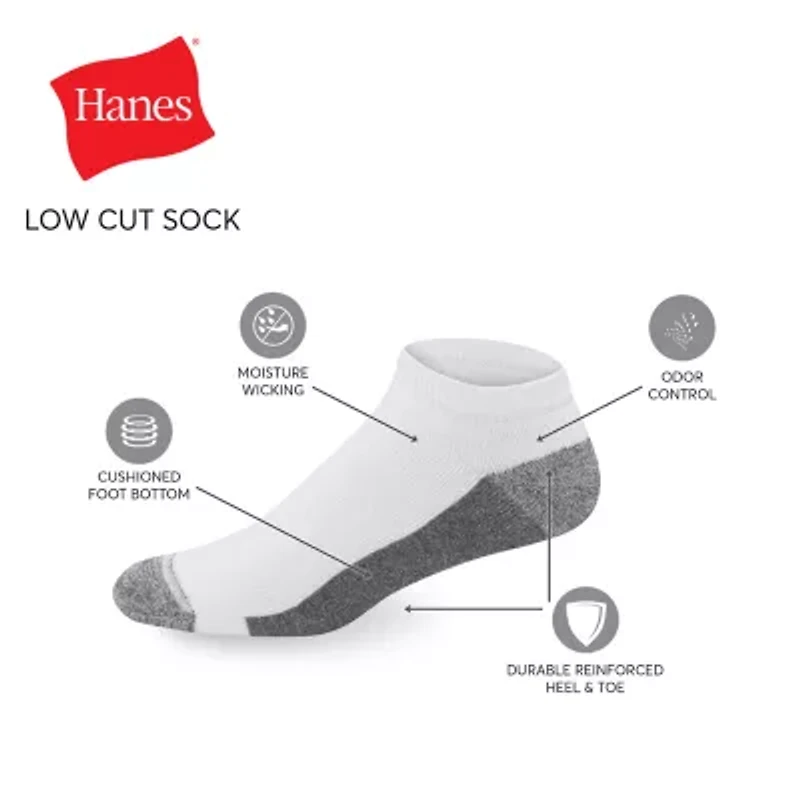 Hanes Ultimate Mens Multi-Pack 6 Pair Low Cut Socks