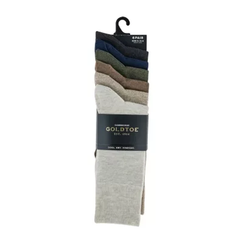 Gold Toe Cambridge Mens 6 Pair Crew Socks