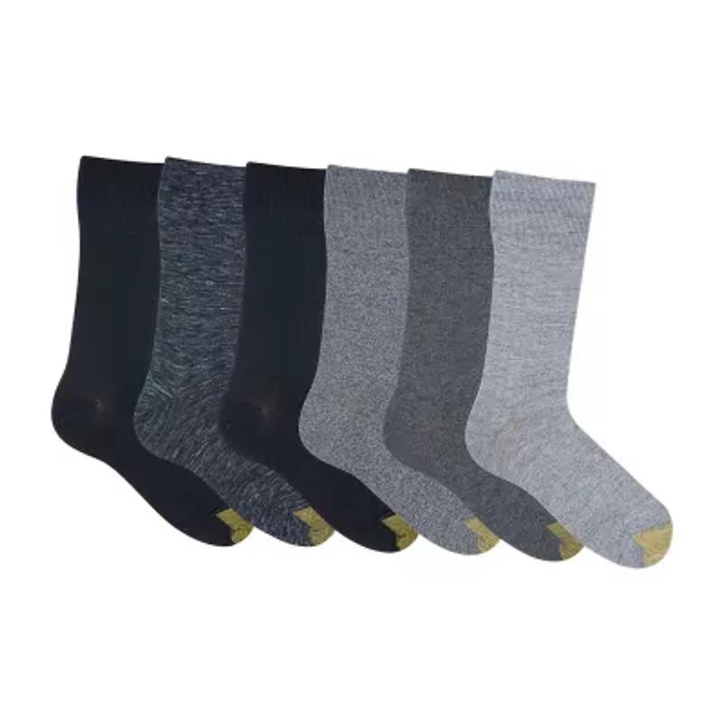 Gold Toe Cambridge Mens 6 Pair Crew Socks