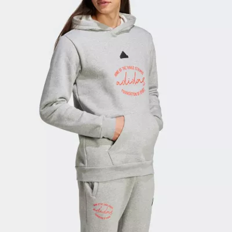 adidas Mens Long Sleeve Fleece Active Hoodie