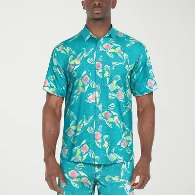 PGA TOUR Mens Short Sleeve Classic Fit Athletic Button-Down Shirt