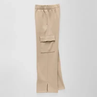 Xersion Little & Big Kid Girls Mid Rise Wide Leg Active Fleece Cargo Pant