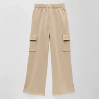 Xersion Little & Big Kid Girls Mid Rise Wide Leg Active Fleece Cargo Pant