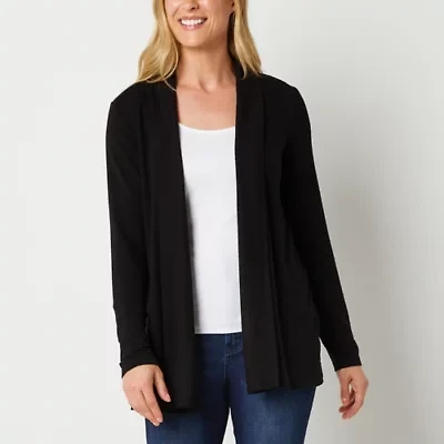 Liz Claiborne Womens Long Sleeve Open Front Tall Cardigan