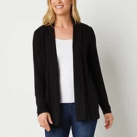 Liz Claiborne Womens Long Sleeve Open Front Tall Cardigan
