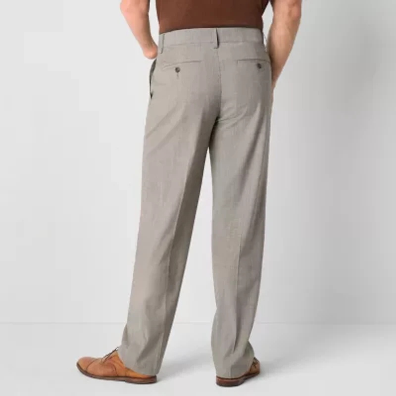Stafford Coolmax All Season Mobility Mens Adaptive Classic Fit Flat Front Suit Pant