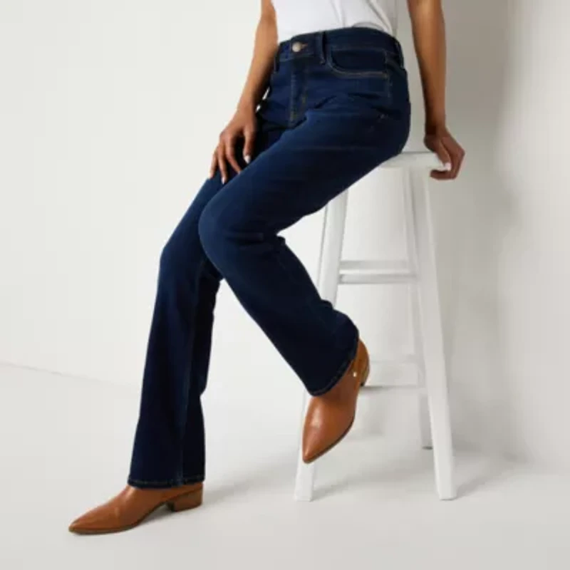 Liz Claiborne Sara Bootcut Womens Mid Rise Slim Pant