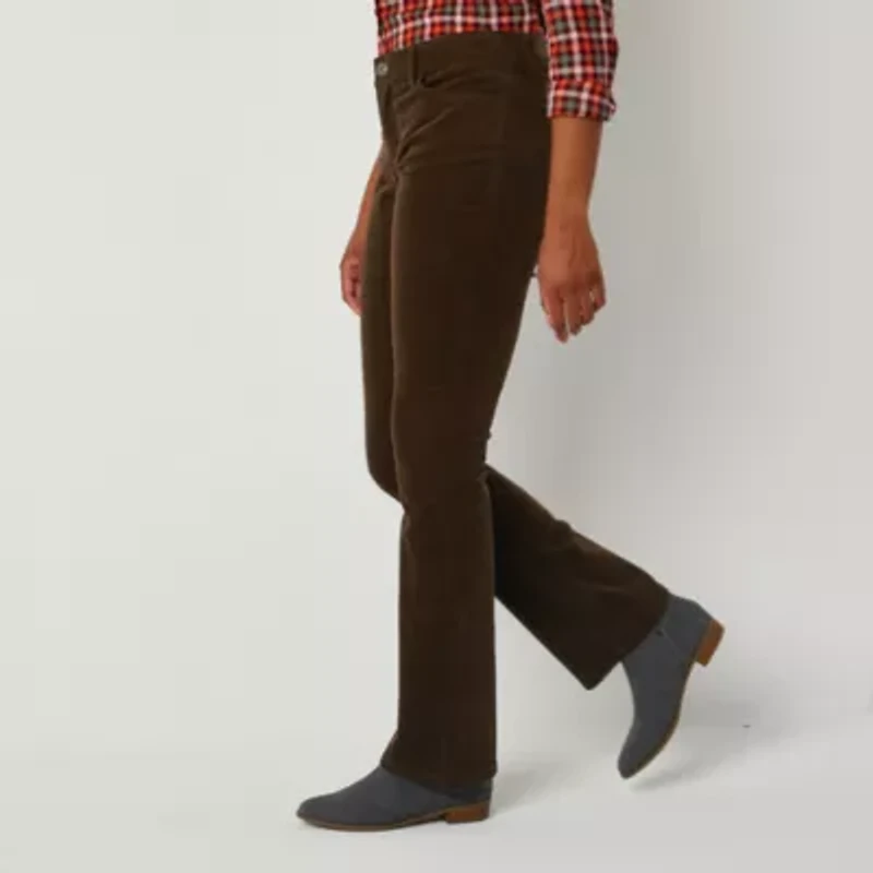 St. John's Bay Secretly Slender Womens Mid Rise Bootcut Corduroy Pant