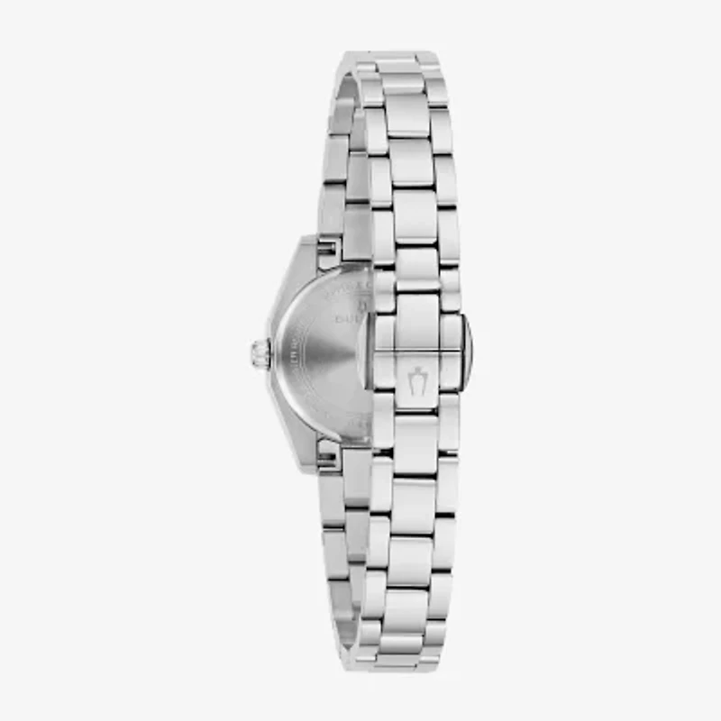 Bulova Surveyor Womens Silver Tone Stainless Steel Bracelet Watch 96l345
