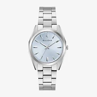Bulova Surveyor Womens Silver Tone Stainless Steel Bracelet Watch 96l345