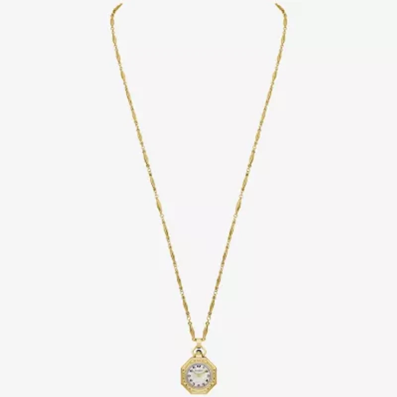 Bulova Rubaiyat Womens Gold Tone Stainless Steel Pocket Watch 97l182