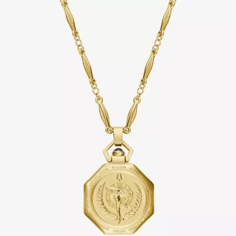 Bulova Rubaiyat Womens Gold Tone Stainless Steel Pocket Watch 97l182