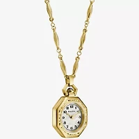 Bulova Rubaiyat Womens Gold Tone Stainless Steel Pocket Watch 97l182
