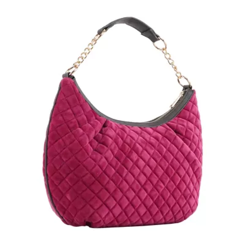 Juicy By Juicy Couture Crowning Glory Quilted Velour Hobo Bag