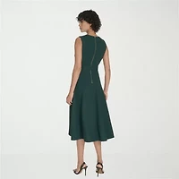 Marc New York Womens Sleeveless Midi Fit + Flare Dress